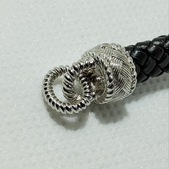 Judith Ripka Braided Necklace W/ Heart Charm - Picture 4 of 7